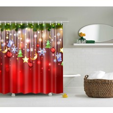 부산금정상점 CURTAIN 크리스마스 CHRISTMAS 디지털 플라워 프린트 방수 폴라폴리스 천 여과함 x2개, TZ161113 180cm 와이드 *180c m 하이