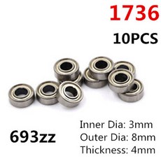 소형 이중 차폐 미니어처 금속 스틸 롤러 베어링 키트 693ZZ 2 가지 유형 3 8 4mm 10 개/세트, 01 as pic, 10개