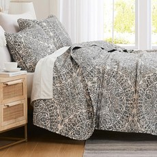 Southshore Fine Living Inc. 트윈 XL 이불 퀼트 침구 세트 기숙사 방 필수품 얼룩 방지 세탁기 세탁 가능한 침대보 XL/트윈 핑크 침대 스프레드, 32 - 아샨티 그레이