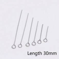 100 개/몫 15 70mm 스테인레스 스틸 금속 눈 머리 핀 발견 액세서리 보석 만들기 DIY 펜 던 트 용품, 30mm