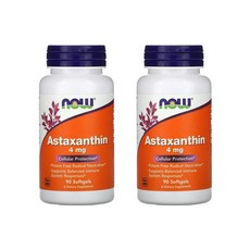 나우 푸드 아스타잔틴 4mg 90소프트젤 Astaxanthin [2병], 2개, 90정