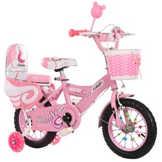 어린이 자전거 남녀 공용 아기 3-8세 유치원생 자전거, 16인치(4-6세), 연핑크