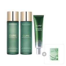 김정문알로에 큐어 플러스 크림 기획수딩 토너 130ml 1개 + 수딩 에멀젼 80g 증정피토 그린 앰플 마스크팩 1매