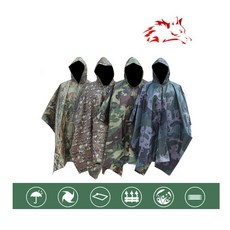 09벌크팜 미군판초 판초타프 레인판초 캠핑우비 다용도 CAMO, 카모102카키국방