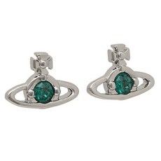 338200 VIVIENNE WESTWOOD 피어스 귀걸이 NANO SOLITAIRE 비비안 웨스트우드 62010037 S164 그린 건메탈