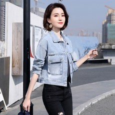 에네로1 여자 데님 자켓 재킷 봄가을 캐주얼 루즈핏 슬림핏 숏탑 청 UNO1