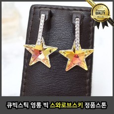 큐빅 스와로브스키 귀걸이 엔틱 스틱 영롱 정품 별 패션 디디에 두보