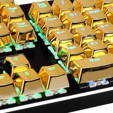 keycap 기계식 키보드 키캡 메탈 맞춤형 104키 세트, 104키 금속 키캡 밝은 은색, 1개