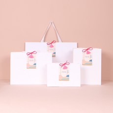 크루거브렌트 추석 감사선물포장 5매 고급 화이트쇼핑백, (2)가로형 소(30x23x12)