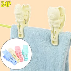 귀여운 동물 캐릭터 빨래집게 24P 수건빨래집게 강력집게 수건건조집게, 상세페이지참조