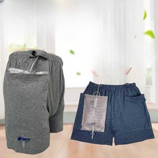 장루반바지 요루 소변백 휴대가능 소변바지 주머니 반바지 장루주머니 속옷, 3L(허리 3-3 4), 1개