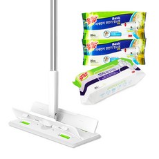 쓰리엠 대형 올터치 더블액션 막대걸레 + 쓰리엠 미세먼지 정전기 청소포 60매 + 먼지 제거 티슈 90매, 1세트