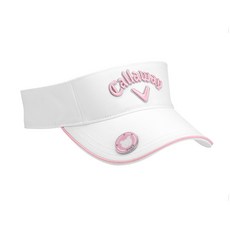 캘러웨이 21 CG 베어 여성 바이저 썬캡 골프모자, 화이트/핑크, 1개