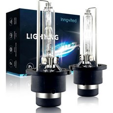 Innovited 자동차 제논 HID전조등 D4S HID 헤드라이트 전구 6000K 쿨 화이트 하이 로우 빔 66440 42402 42402WX 등 교체 2팩 Q1664625, 6000K Cool White, 2개