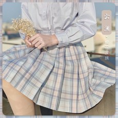 벚꽃 가족 유니폼 오리지널제작 하이웨스트 구름의 물결 플리츠스커트 여성 겨울 가을