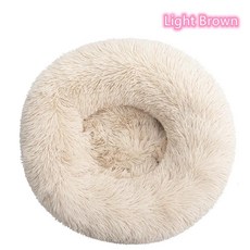 슈퍼 소프트 반려동물 고양이 침대 플러시 풀 사이즈 세탁 가능침, 9.Light Brown, E.XXL, 1개
