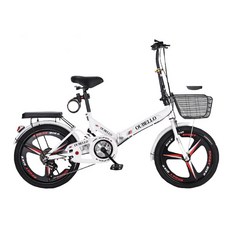 오유벨로 접이식 자전거 미니벨로 출퇴근 미니 바이크 폴딩 소형 7단 20인치 경량 바구니, 화이트(스포크휠)