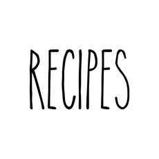 Recipe Vinyl Sticker - Farmature Style Skinny Font - Home Kitchen Tissue (3.5w x 2h inches Silver), 3.5w x 2h inches, Silver
