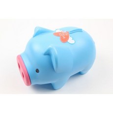 사랑만족_ gut_W719112 저축 돼지저금통 팬시 청색 왕대 동전 저금 지폐 금고 파란 모금함 은행 아이 집들이선물_굿