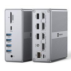 USB C허브 멀티 확장 포트 업그레이드 C 도킹 스테이션 안정 듀얼 모니터 허브 Thunderbolt 3 4 Macbook M1 M2 Windows 노트북용133961, [03] UDS30 UK Plug, 1개