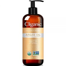 Cliganic 유기농 아르간 오일 4732ml16온스 펌프 포함 100 순수 | 머리카락 얼굴 피부용 벌크, 16 Fl Oz (Pack of 1) Cliganic, 1개