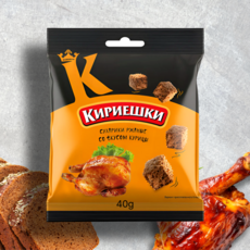 Kirieshki сухарики из ржаного хлеба со вкусом копченой курицы