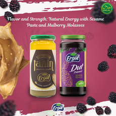 Ergul Natural Energy Duo Sesame Paste Tahin & Mulberry Molasses 에르굴 자연 에너지 듀오 참깨 페이스트 & 뽕나무 당밀", 1세트, 500g