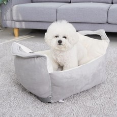 개과천선 B터 강아지 카시트 드라이빙킷 풀커버 애견 소형견 중형견 고급 극세사 카시트, 베이지, 1개