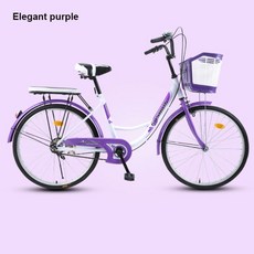 MTB 입문용 산악용 자전거 레트로 고정 기어 휴대용 통근 성인, 우아한 보라색, 26 인치 165-180cm