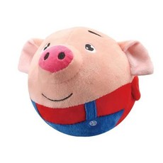 봉제 자동 바운싱 장난감 물기 방지 음악 진동 바운싱 공 말하는 자기 이동 개 실내 놀이용, 5) Red Pig, 1개