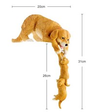 3 PCS 수 지 3D 고양이 토끼 개 곰 동상 DIY 야외 정원 나무 장식 동물 조각 탁상 선물, Dog