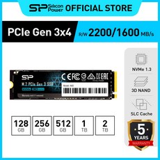 실리콘파워 Silicon Power P34A60 NVMe SSD M.2 PCIe Gen 3x4 2280, 256GB