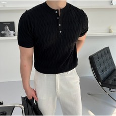남자반팔니트머슬핏