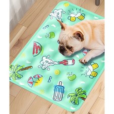 POPSONIC 강아지 쿨매트 반려동물 여름 방수 쿨방석, 그린여름, S 30*40cm, 1개
