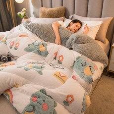 양모이불솜 양털이불 기모바지 두터운보온 겨울이불 10근 양면융 솜이불 가을겨울 겨울 모직 이불심, C10-공룡(양면 기모 따뜻함)
