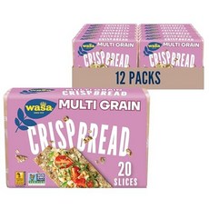 Wasa Multi Grain Crispbread 9.7 oz (Pack of 12) Wasa 잡곡 크리스프브레드 9.7 온스 (12 팩) 잡곡 크래커 비 GMO 성분, 12개