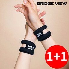 브릿지뷰 TFCC 초경량 두줄 손목보호대 아대, 블랙, 2개