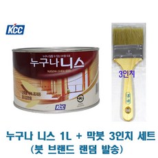 KCC 누구나니스 1L 유광 투명 목재용 실내용 바니쉬 코팅, 1개