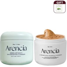 아렌시아 라프티장 그린 떡솝 50g+카렌듈라 클렌저 50g+달바 파우치