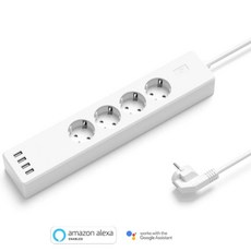 Smart multi Wifi 스마트 전원 USB 4포트 멀티탭 Alexa Google홈, 1개, 블랙 1.8m