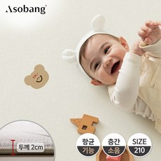 [아소방] 프라임 놀이방매트 스마일베어 210 210x140x2cm, 없음