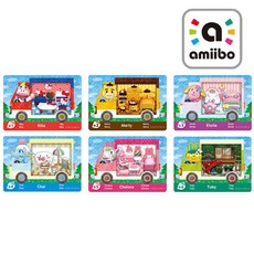 [국내 당일 무료배송] 모여봐요 동물의 숲 산리오 아미보 카드 6종 세트, 일반 크기 6종 세트