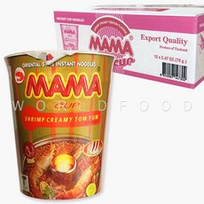 마마 태국라면 컵라면 쉬림 크리미 플레이버 70gx12ea 1박스 MAMA CUP SHRIMP CREAMY FLAVOUR 아시아마트, 12개