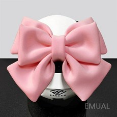 EM 귀여운 큰리본 오토바이 헬멧 장식품 여성 액세서리, 연핑크 더블 리본 (벨크로)