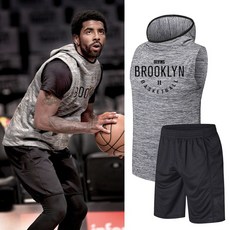 NBA 브루클린넷츠 카이리어빙 후드나시 반바지 상하의세트 슈팅져지 농구유니폼 트레이닝복 세트 헬스복 짐웨어