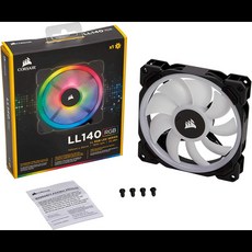 Corsair LL 시리즈 듀얼 라이트 루프 RGB LED PWM 팬 LL120 RGB 120mm LL140 140mm 싱글 팩 듀얼 팩 트리플 팩, [01] RGB, [01] WHITE, [02] LL120 Single white, 1개