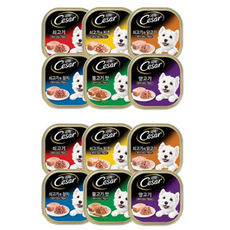 시저 버라이어티팩 반려동물 습식사료 6종 x 2p 세트, 버라이어티, 8세트