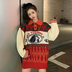 가을 여성 상의 POLO 넥 니트셔츠 아우터 두꺼운