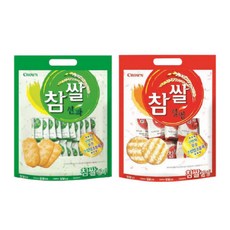 크라운제과 (참쌀선과 253g 1개 + 참쌀설병 270g 1개) 총 2개 쌀과자 구운쌀칩 찹쌀 주전부리 회의간식