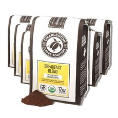Charleston Coffee Roasters 커피 로스터기 가정용 해외커피 찰스턴 로스터 스페셜티 분쇄 핸드 픽 프리미엄 슬로우 로스트 브렉퍼스트 블렌드 미디엄 12온스 6, Breakfast Blend, 12 Ounce (Pack of 6), 1개